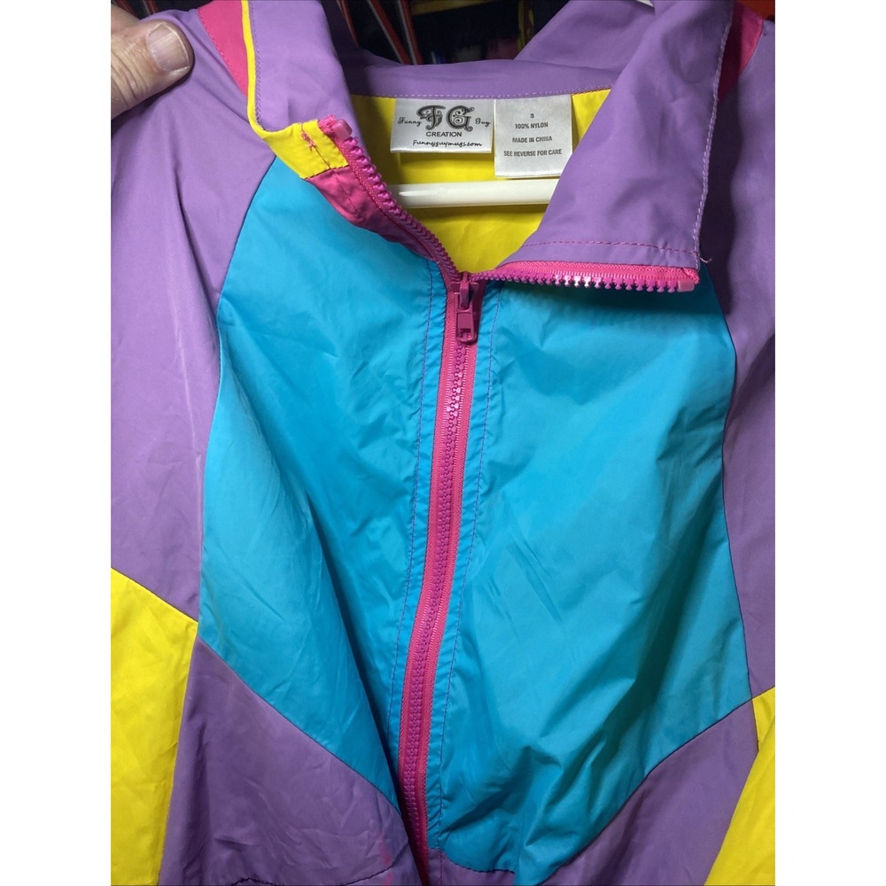 Funny Guy Creation Nylon Color Block Windbreaker 90s Retro, Size Small